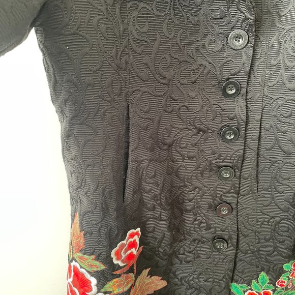 Desigual Embroidered Trench Coat EU 44 US 12 - Picture 6 of 10